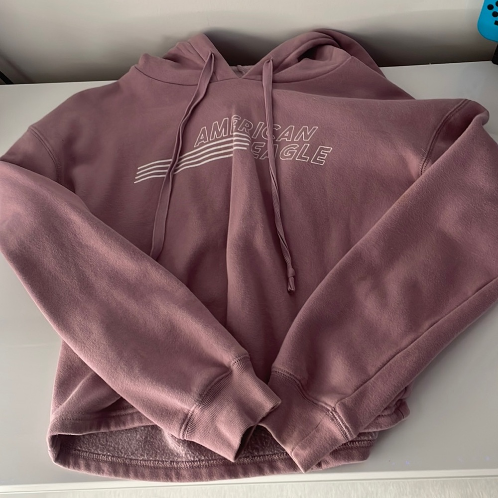 American Eagle pink XS cropped hoodie